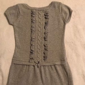 Girls Nautica Sparkle Gray Sweater Dress